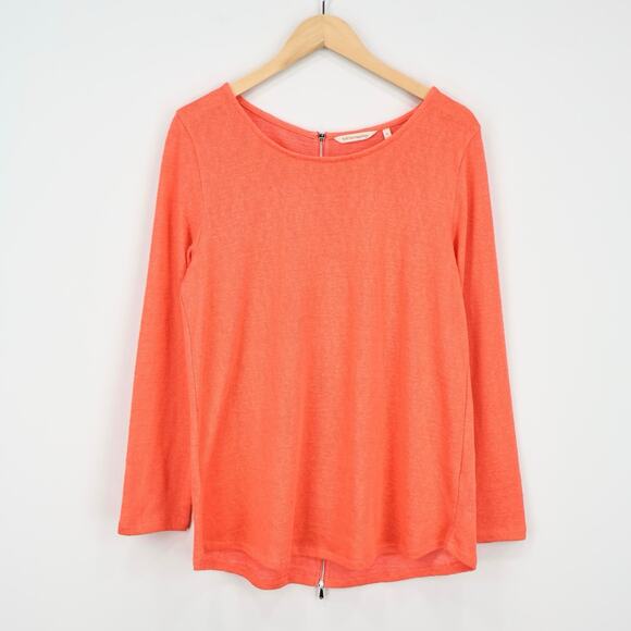 Soft Surroundings Audley Back Zipper Knit Tunic Sweater In Coral Size Large - Picture 1 of 8